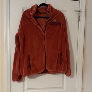 Ll bean pink and maroon fleece zip up sz XL Extra large